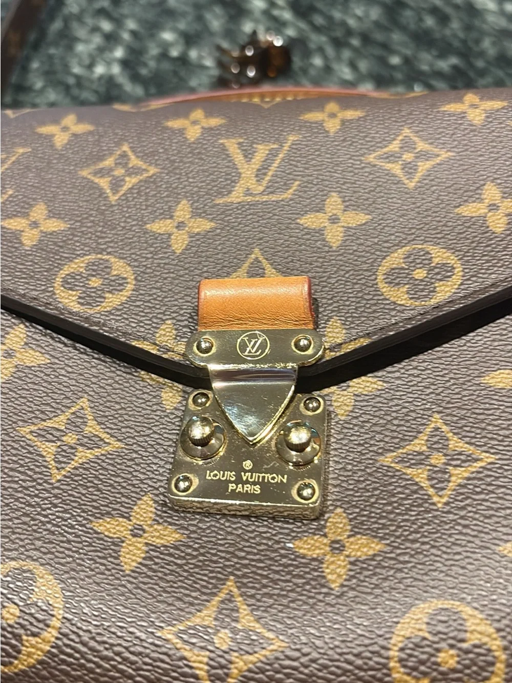 Louis Vuitton Brown Monogram Canvas Crossbody with Gold Hardware